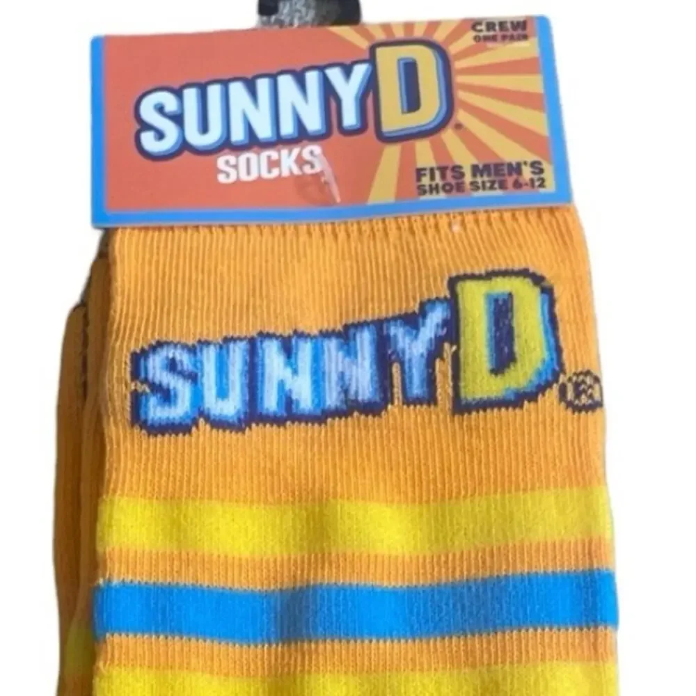 Sunny D Orange Drink Novelty Crew Socks